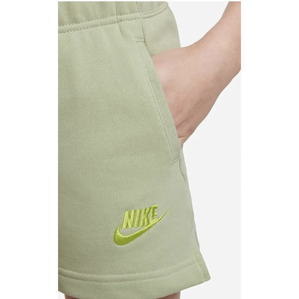 NIKE Olive Aura SPORTSWEAR CLUB FRENCH TERRY FLEECE SHORTS‎ BIG KIDS/GIRLS L NEW